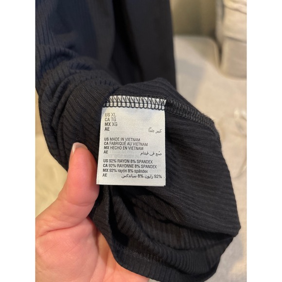 And Now This Black Ribbed Side Cutout Ruched Midi Dress XL NEW! - Picture 6 of 6